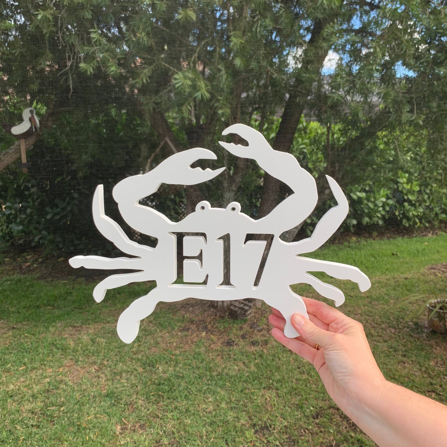 House Number Plaque - Crab, Address Plaque, Custom, Personalized, Housewarming Gift, Tropical, Outdoor Decor, Ships Free To Mainland USA