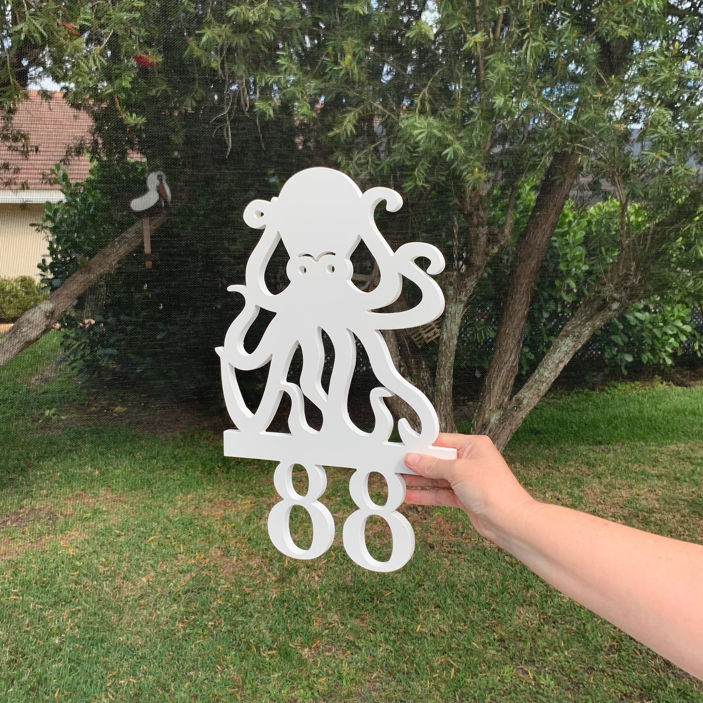 House Number Sign, Octopus, Address Plaque, Address Sign, Custom, Personalized Sign, Housewarming Gift, Coastal, Tropical, Outdoor