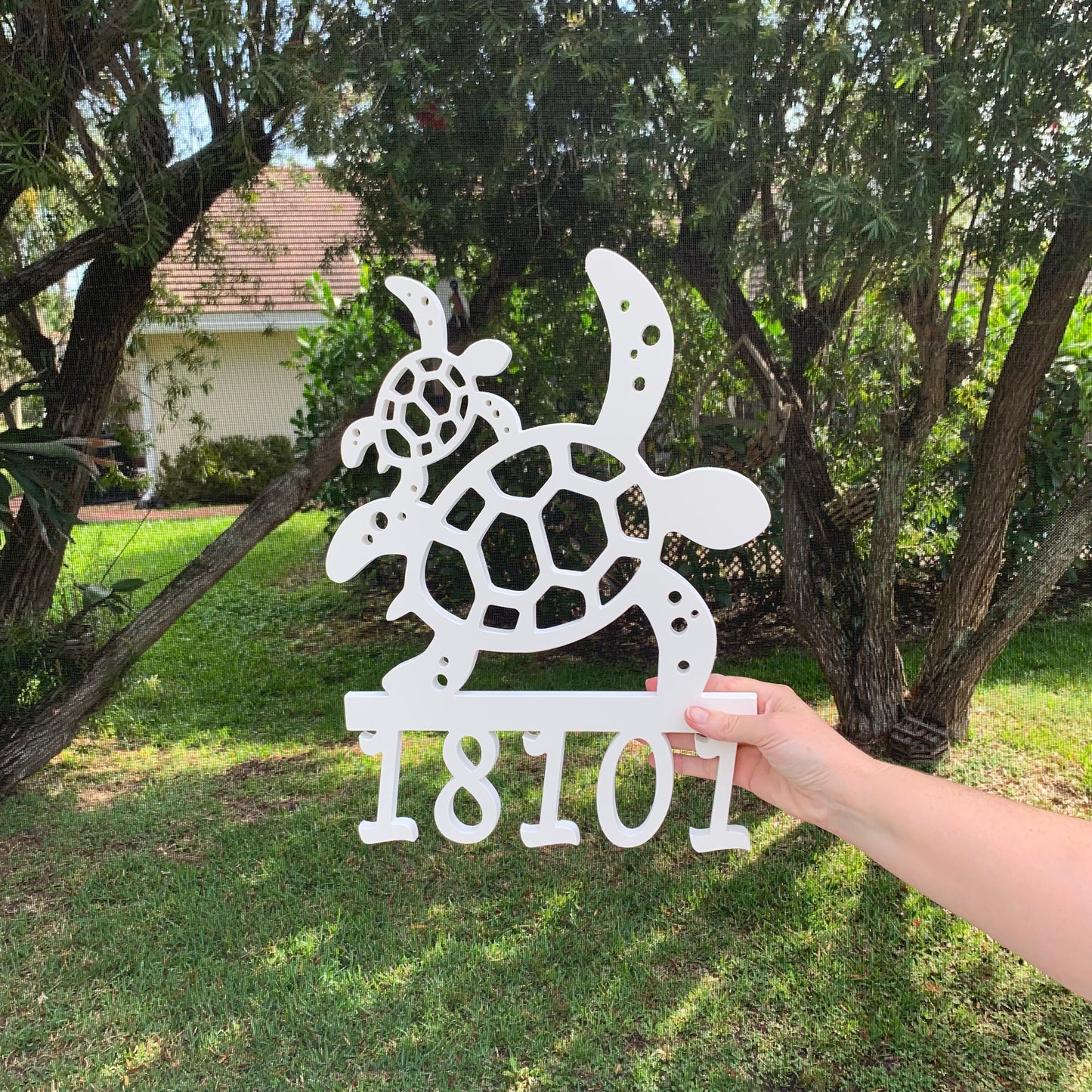 House Number Sign, Turtle, Address Plaque, Address Sign, Custom, Personalized Sign, Housewarming Gift, Coastal, Tropical, Outdoor Decor
