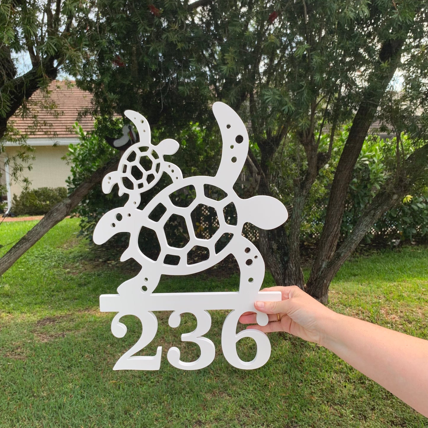 House Number Sign, Turtle, Address Plaque, Address Sign, Custom, Personalized Sign, Housewarming Gift, Coastal, Tropical, Outdoor Decor