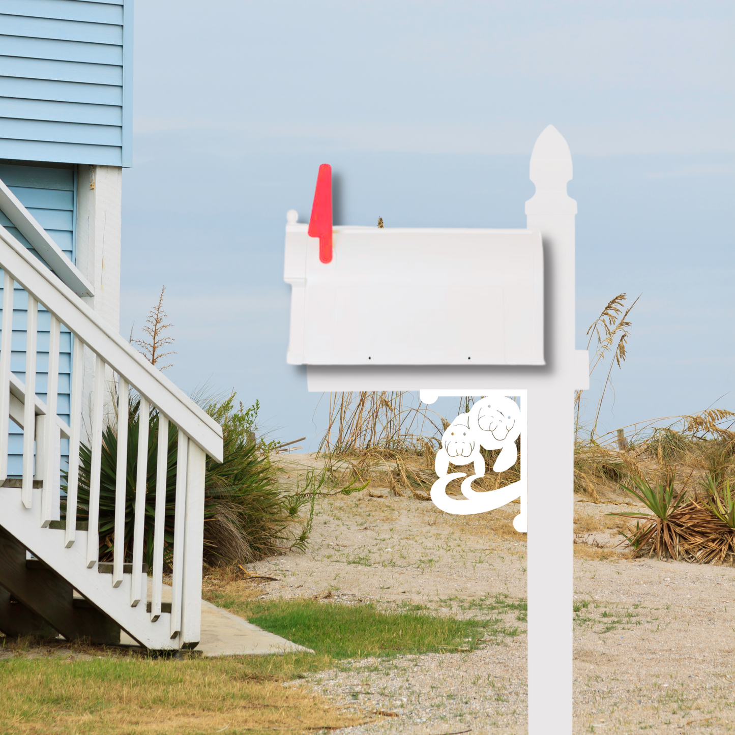 Mailbox Bracket - Manatee Small 7x9 inch, Custom Mailbox, Coastal, Tropical, Bracket, Outdoor Decor, Mailbox & Post Not Included
