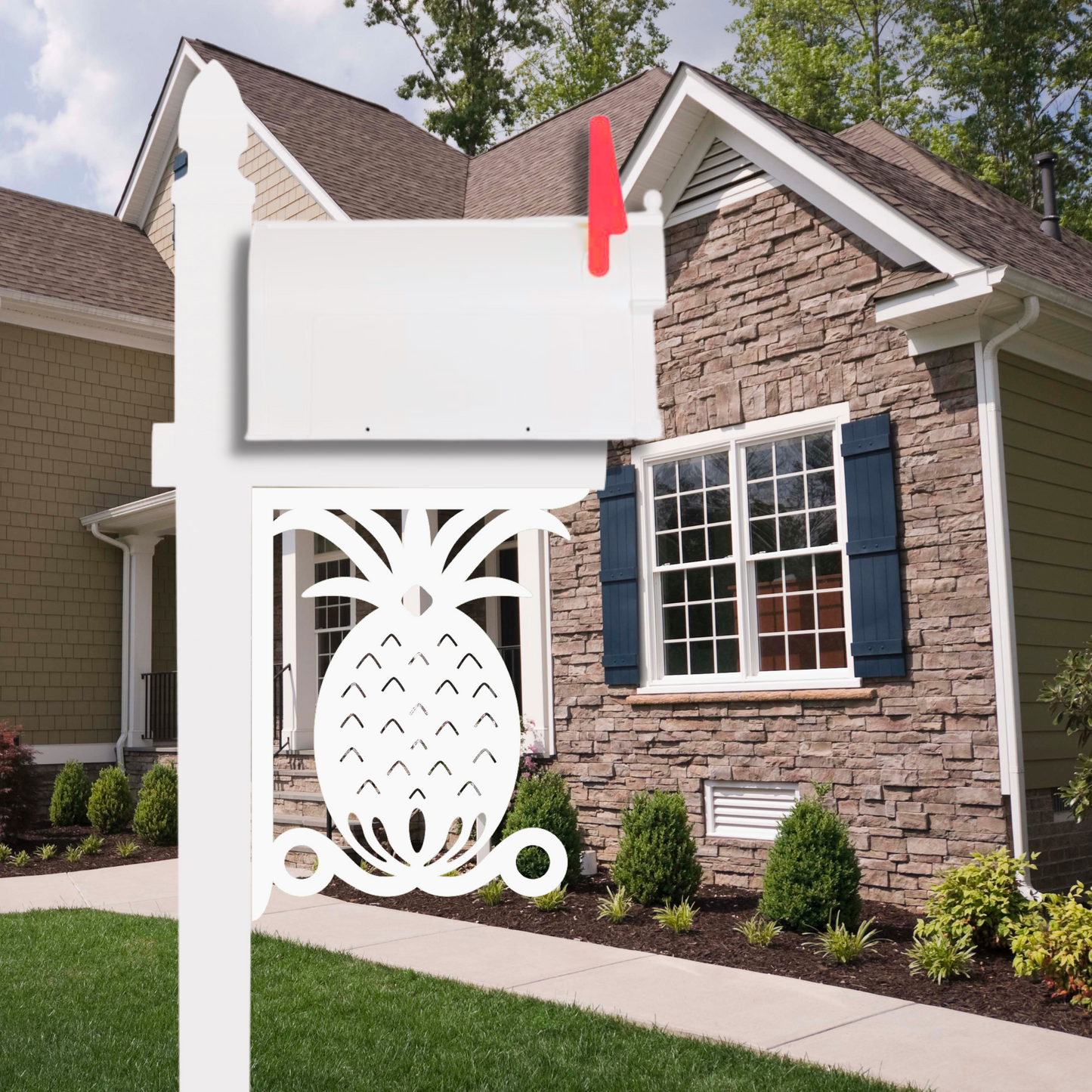 Mailbox Bracket - Pineapple Large 16x21 inch, Custom Mailbox, Coastal, Tropical, Bracket, Outdoor Decor, Mailbox & Post Not Included