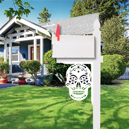 Mailbox Bracket - Candy Skull Large 16x21 inch, Custom Mailbox, Coastal, Tropical, Bracket, Outdoor Decor, Mailbox & Post Not Included