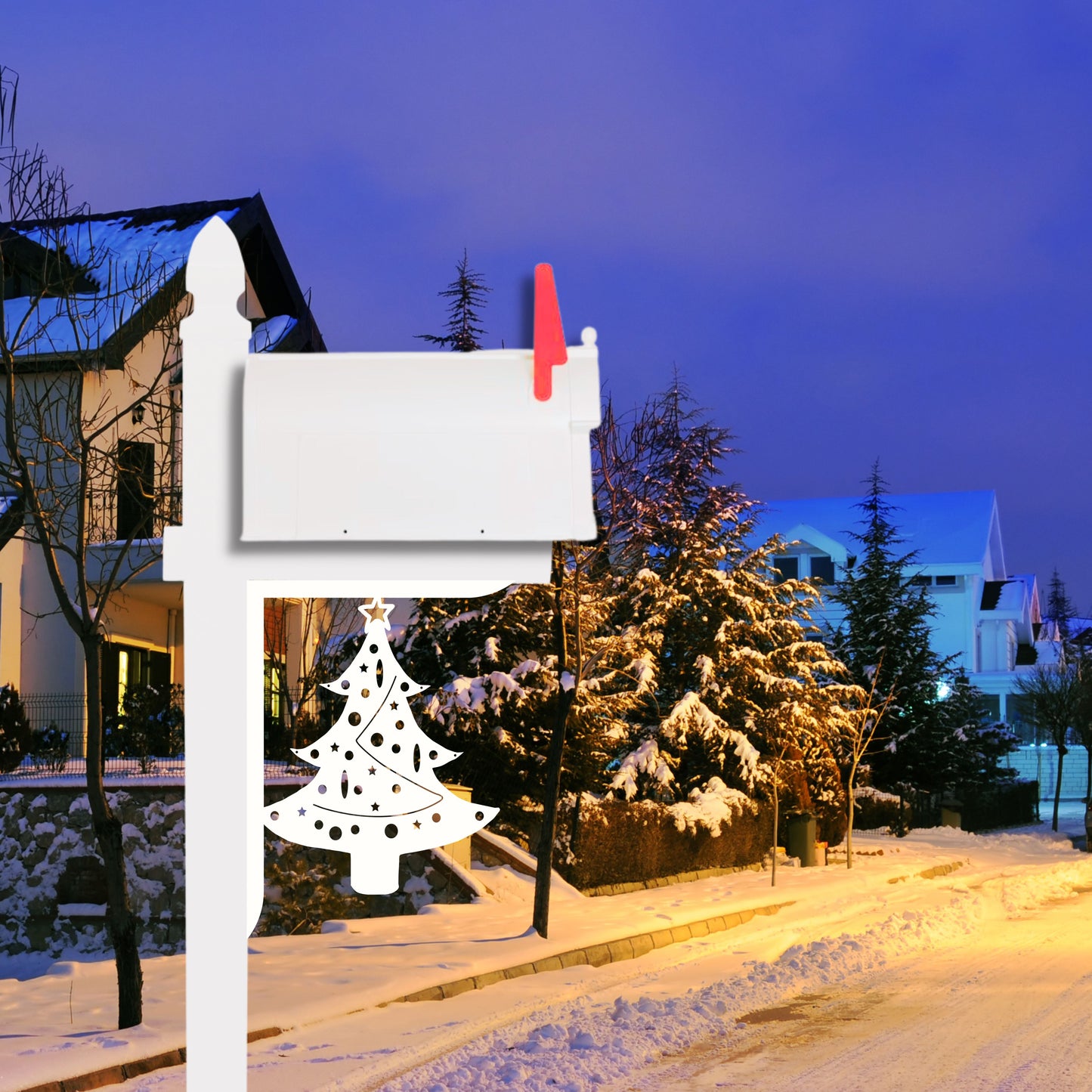 Mailbox Bracket - Christmas Tree Large 16x21 inch, Custom Mailbox, Coastal, Tropical, Bracket, Outdoor Decor, Mailbox & Post Not Included