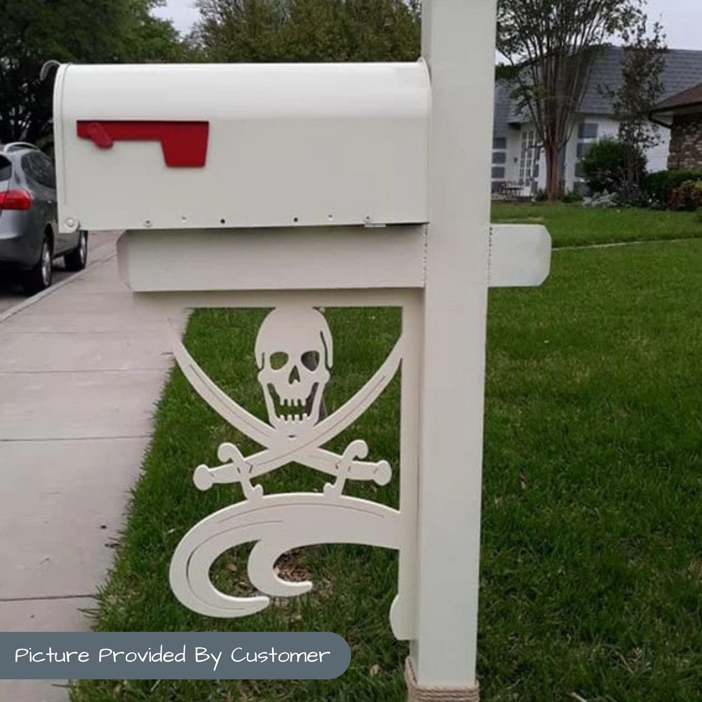 Mailbox Bracket - Pirate Wave Large 16x21 inch, Custom Mailbox, Coastal, Tropical, Bracket, Outdoor Decor, Mailbox & Post Not Included