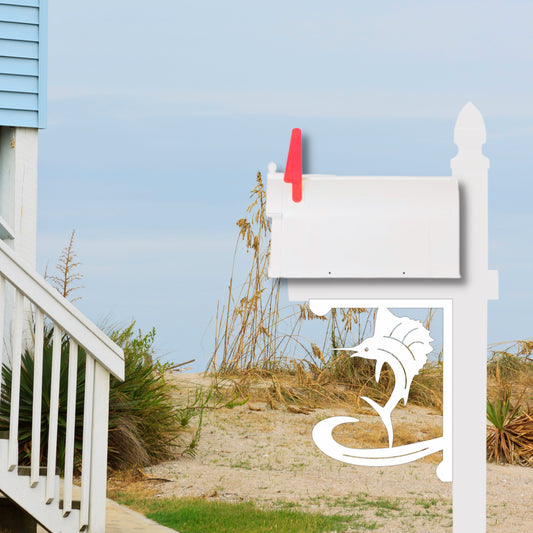 Mailbox Bracket - Sailfish Large 16x21 inch, Custom Mailbox, Coastal, Tropical, Bracket, Outdoor Decor, Mailbox & Post Not Included