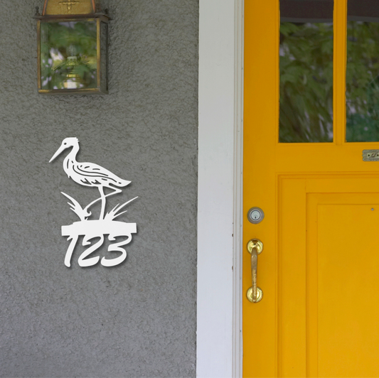 House Number Sign, Heron, Address Plaque, Address Sign, Custom, Personalized Sign, Housewarming Gift, Coastal, Tropical, Outdoor Decor