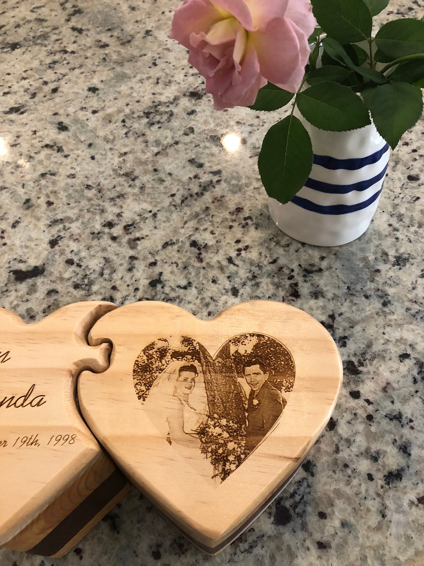 Wooden Box with Drawers, Double Heart, Jewelry Box, Handcrafted, Custom Box, Personalized Box, Handmade, Box, Home Decor, Engraved Stash Box