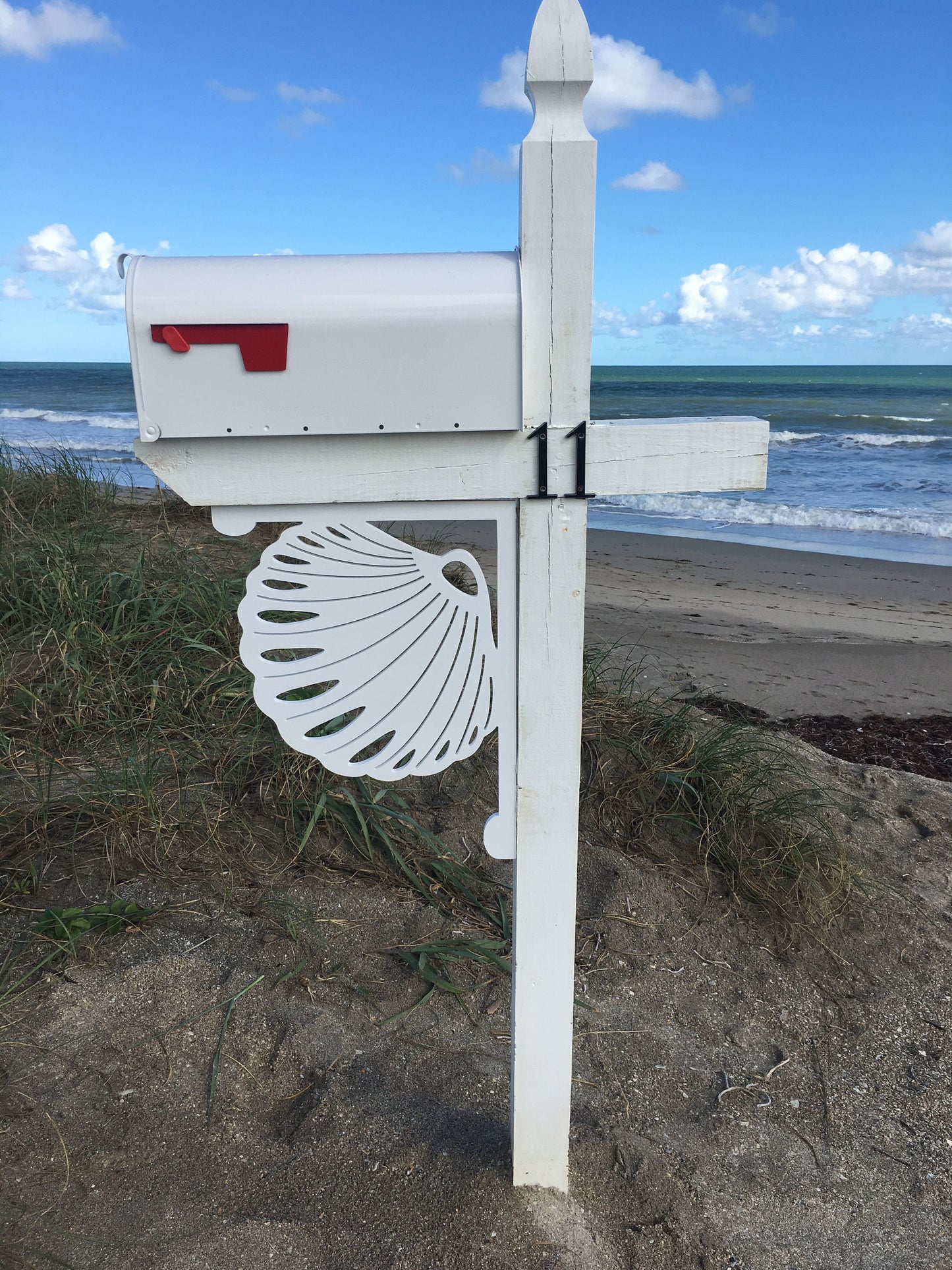 Mailbox Bracket - Seashell Large 16x21 inch, Custom Mailbox, Coastal, Tropical, Bracket, Outdoor Decor, Mailbox & Post Not Included