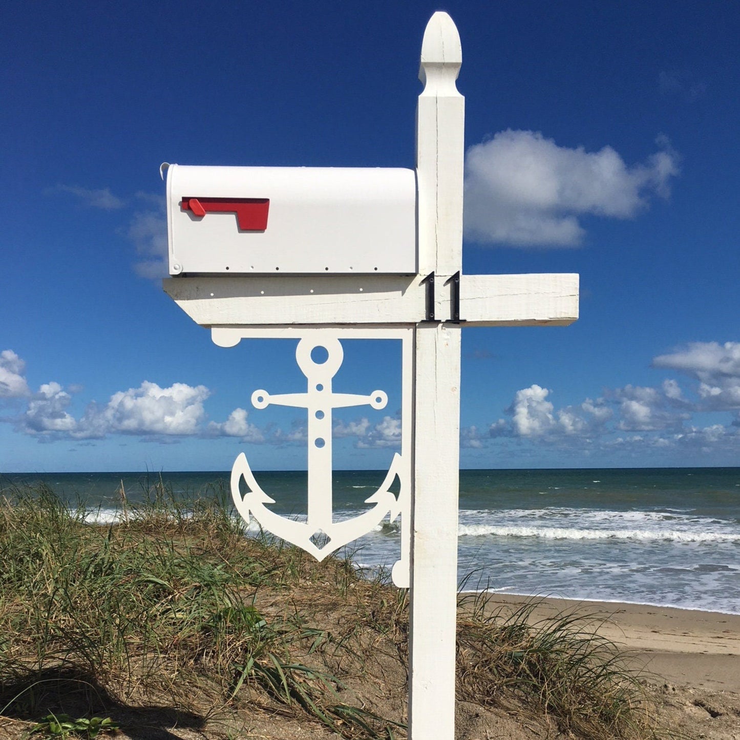 Mailbox Bracket - Anchor Large 16x21 inch, Custom Mailbox, Coastal, Tropical, Bracket, Outdoor Decor, Mailbox & Post Not Included