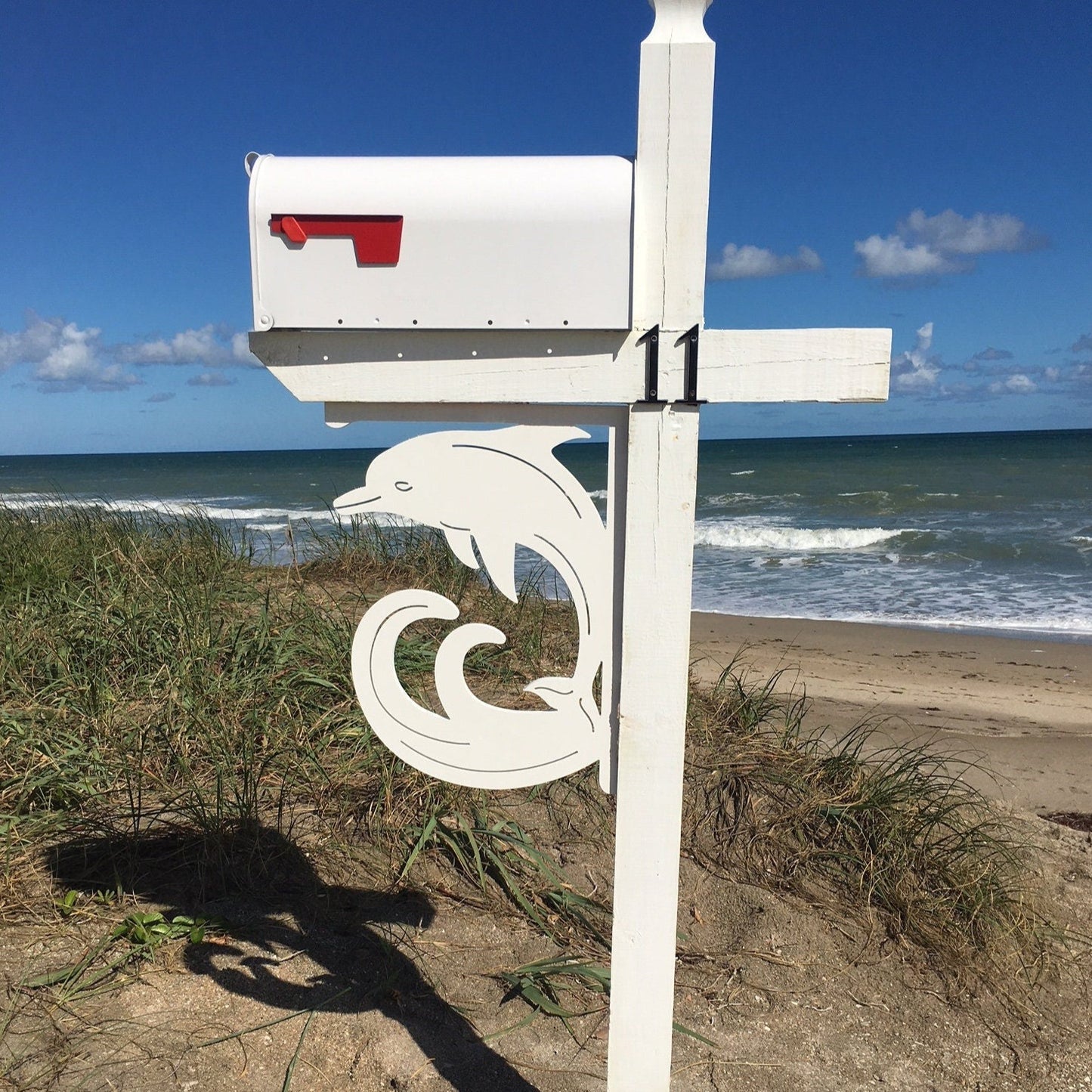 Mailbox Bracket - Dolphin Large 16x21 inch, Custom Mailbox, Coastal, Tropical, Bracket, Outdoor Decor, Mailbox & Post Not Included