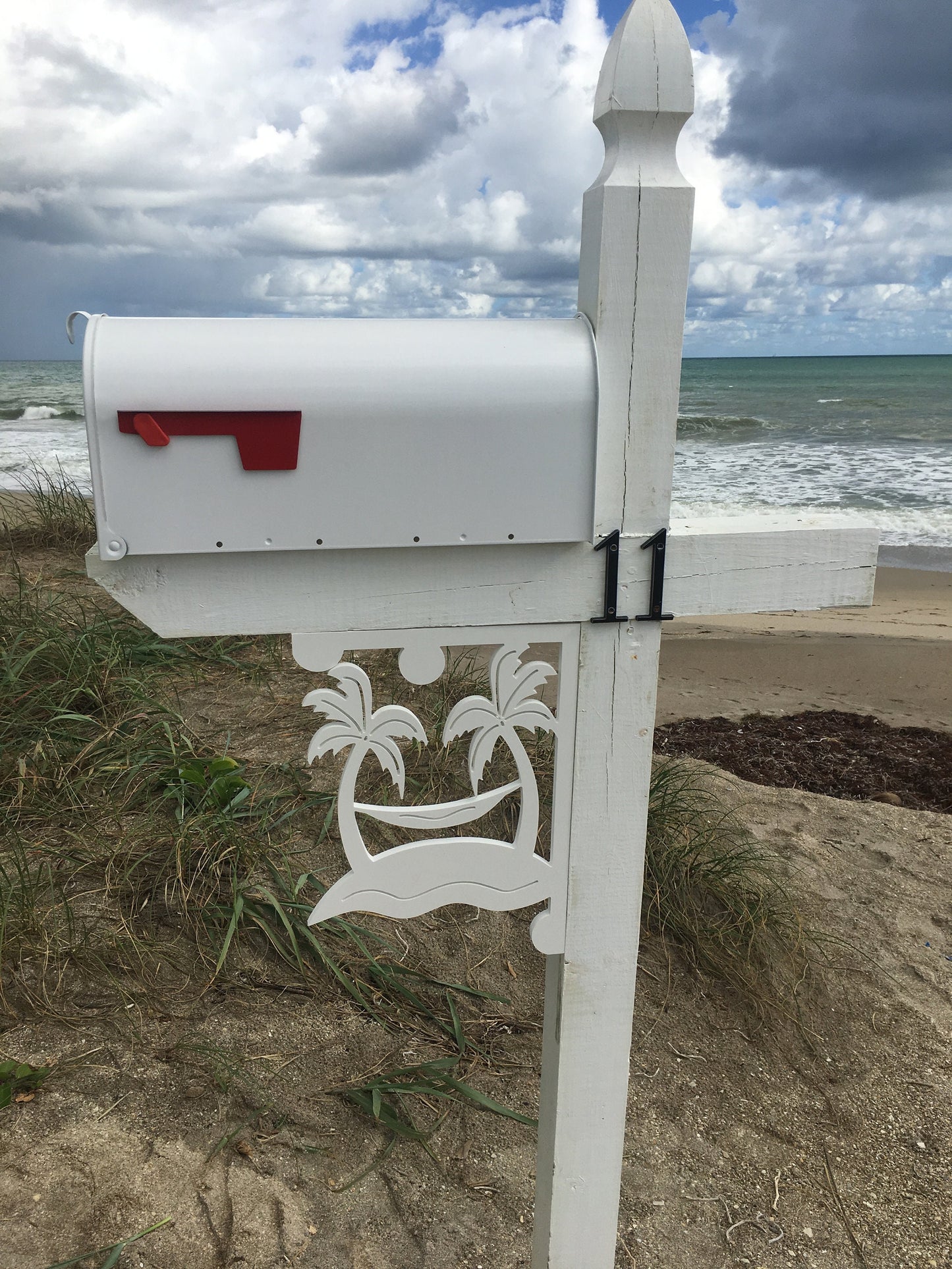 Mailbox Bracket - Palm Tree Hammock Medium 12x16 inch, Custom Mailbox, Coastal, Tropical, Bracket, Outdoor Decor, Mailbox & Post Not Incl.