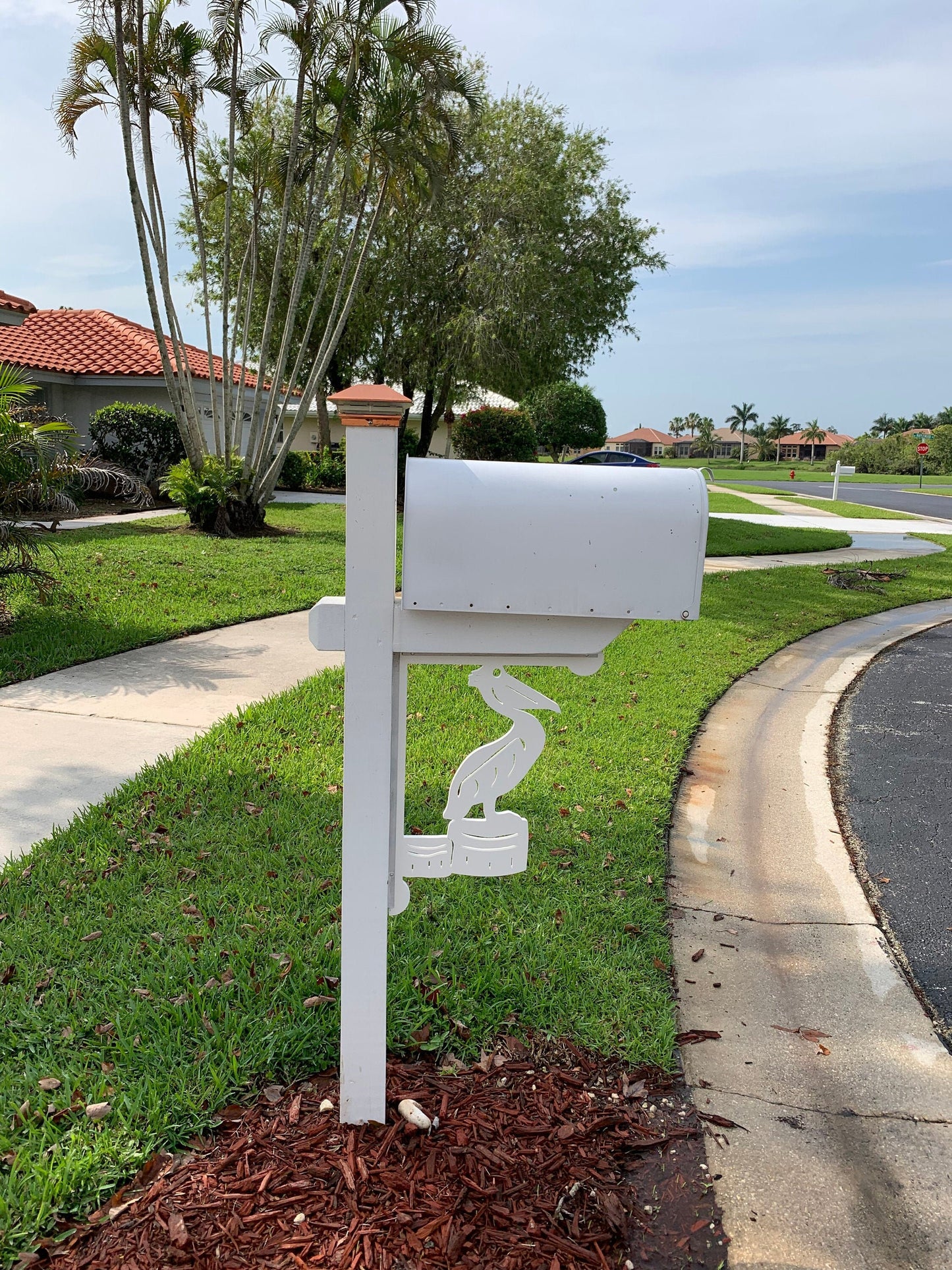 Mailbox Bracket - Pelican Large 16x21 inch, Custom Mailbox, Coastal, Tropical, Bracket, Outdoor Decor, Mailbox & Post Not Included
