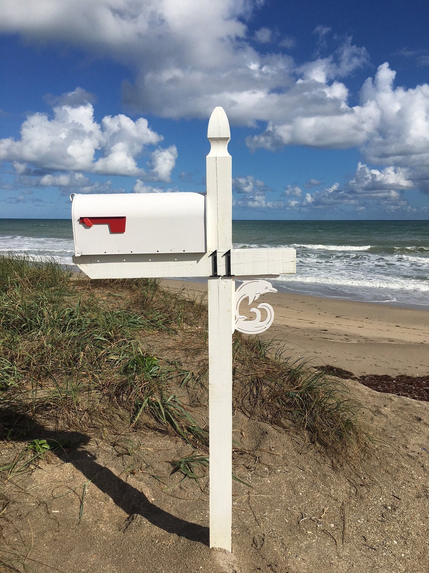 Mailbox Bracket - Dolphin Small 7x9 inch, Custom Mailbox, Coastal, Tropical, Bracket, Outdoor Decor, Mailbox & Post Not Included