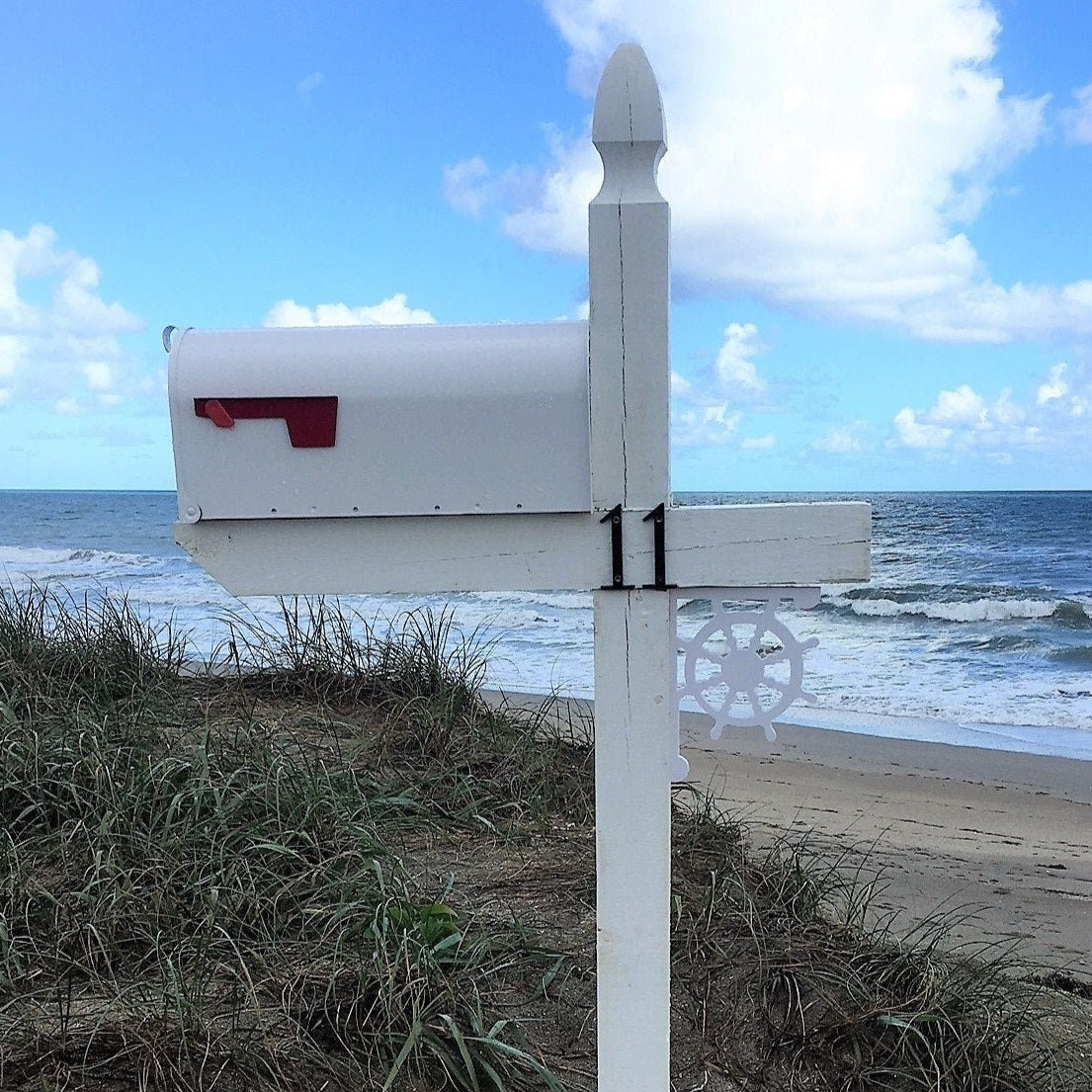 Mailbox Bracket - Ship's Wheel Small 7x9 inch, Custom Mailbox, Coastal, Tropical, Bracket, Outdoor Decor, Mailbox & Post Not Included