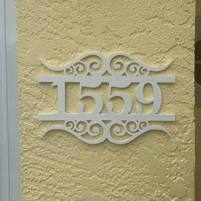 House Number Plaque - Number Flourish, Address Plaque, Custom, Personalized, Housewarming Gift, Outdoor Decor, Ships Free To Mainland USA