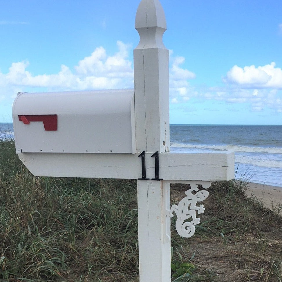 Mailbox Bracket - Gecko Small 7x9 inch, Custom Mailbox, Coastal, Tropical, Bracket, Outdoor Decor, Mailbox & Post Not Included