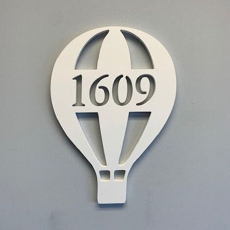 House Number Plaque - Hot Air Balloon, Address Plaque, Custom, Personalized, Housewarming Gift, Outdoor Decor, Ships Free To Mainland USA