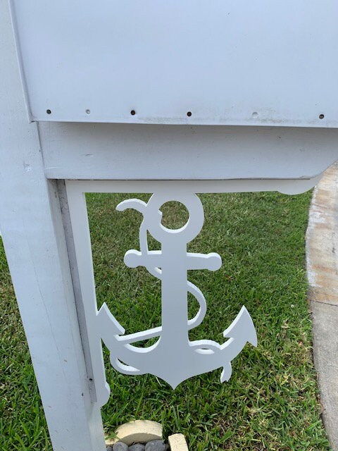 Mailbox Bracket - Anchor with Rope Large 16x21 inch, Custom Mailbox, Coastal, Tropical, Bracket, Outdoor Decor, Mailbox & Post Not Included