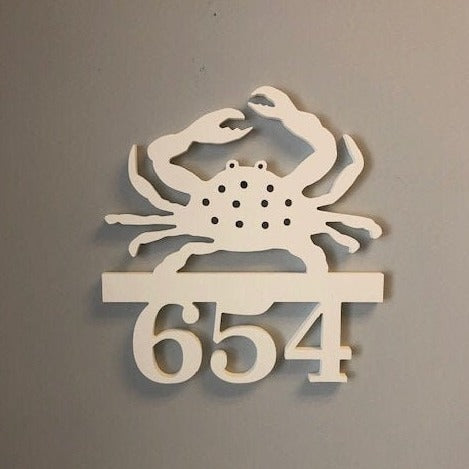 House Number Sign, Crab, Address Plaque, Address Sign, Custom, Personalized Sign, Housewarming Gift, Coastal, Tropical, Outdoor