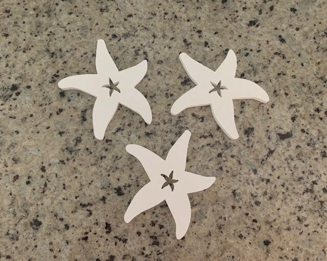Shutter Embellishments - Starfish W/Star Wall Art X3 Pieces Small approx 8X5, Custom, Outdoor Decor, Tropical, Ships Free to Mainland USA