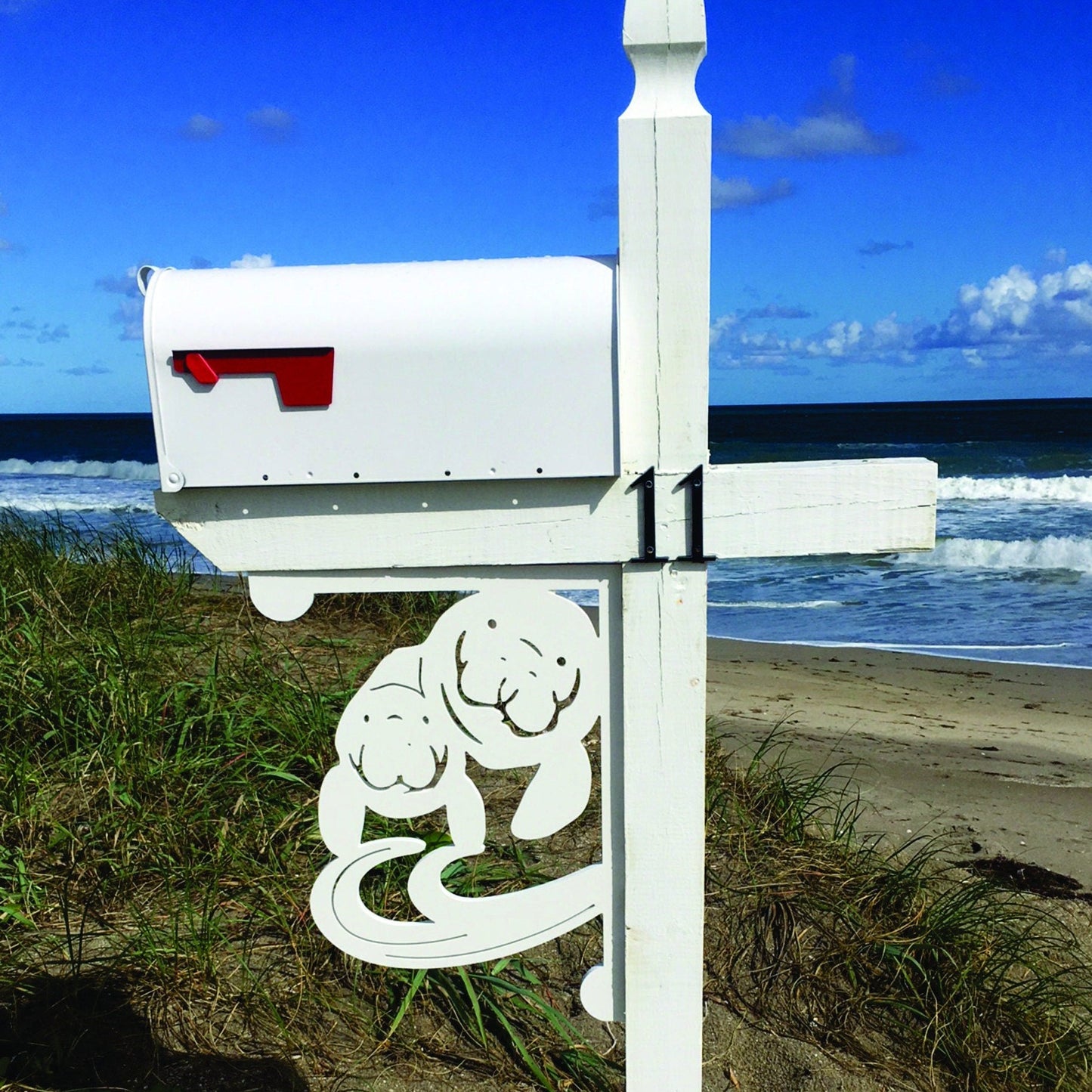 Mailbox Bracket - Manatee and Baby Large 16x21 inch, Custom Mailbox, Coastal, Tropical, Bracket, Outdoor Decor, Mailbox & Post Not Included