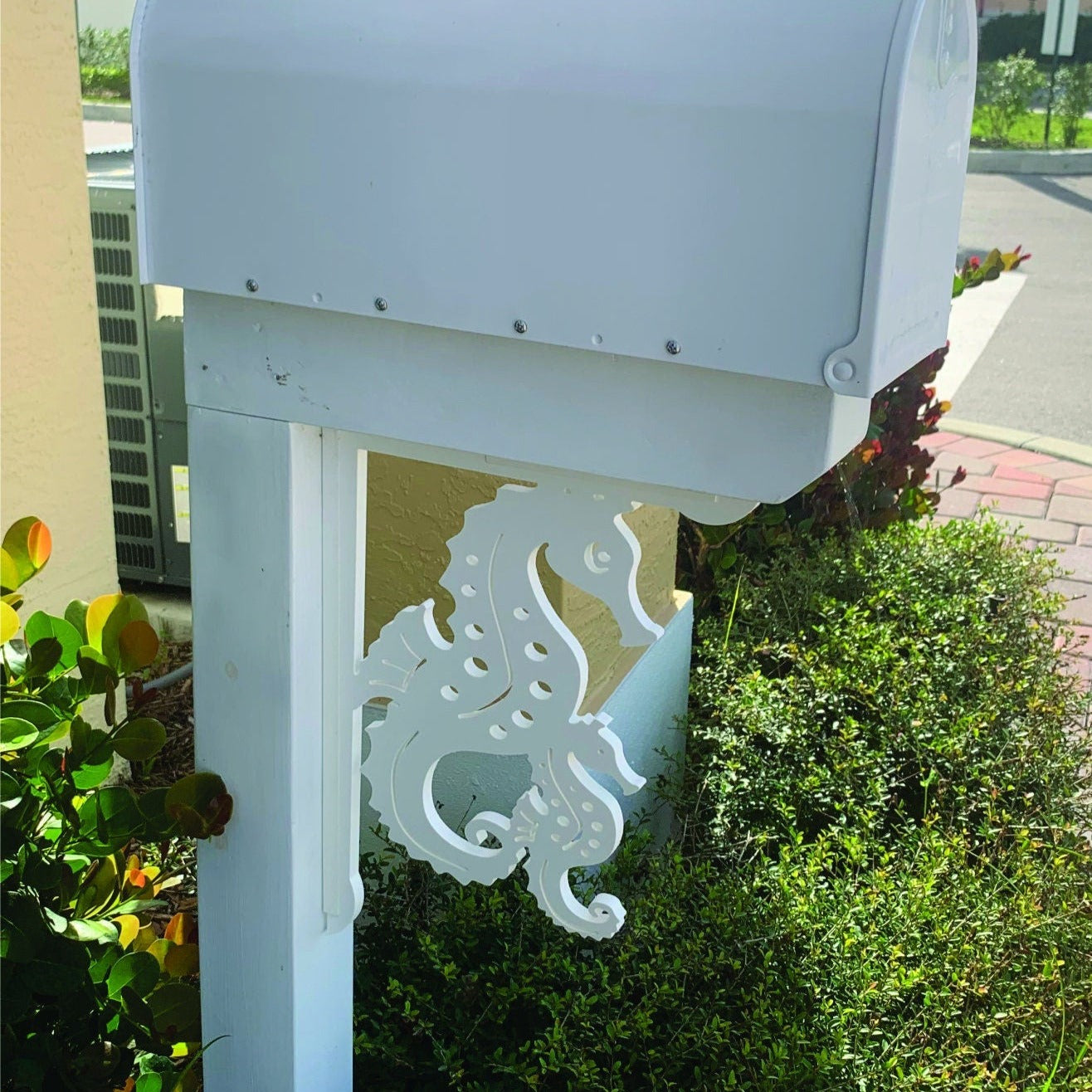 Mailbox Bracket - Seahorse and Baby Medium 12x16 inch, Custom, Coastal, Tropical, Bracket, Outdoor Decor, Mailbox & Post Not Included