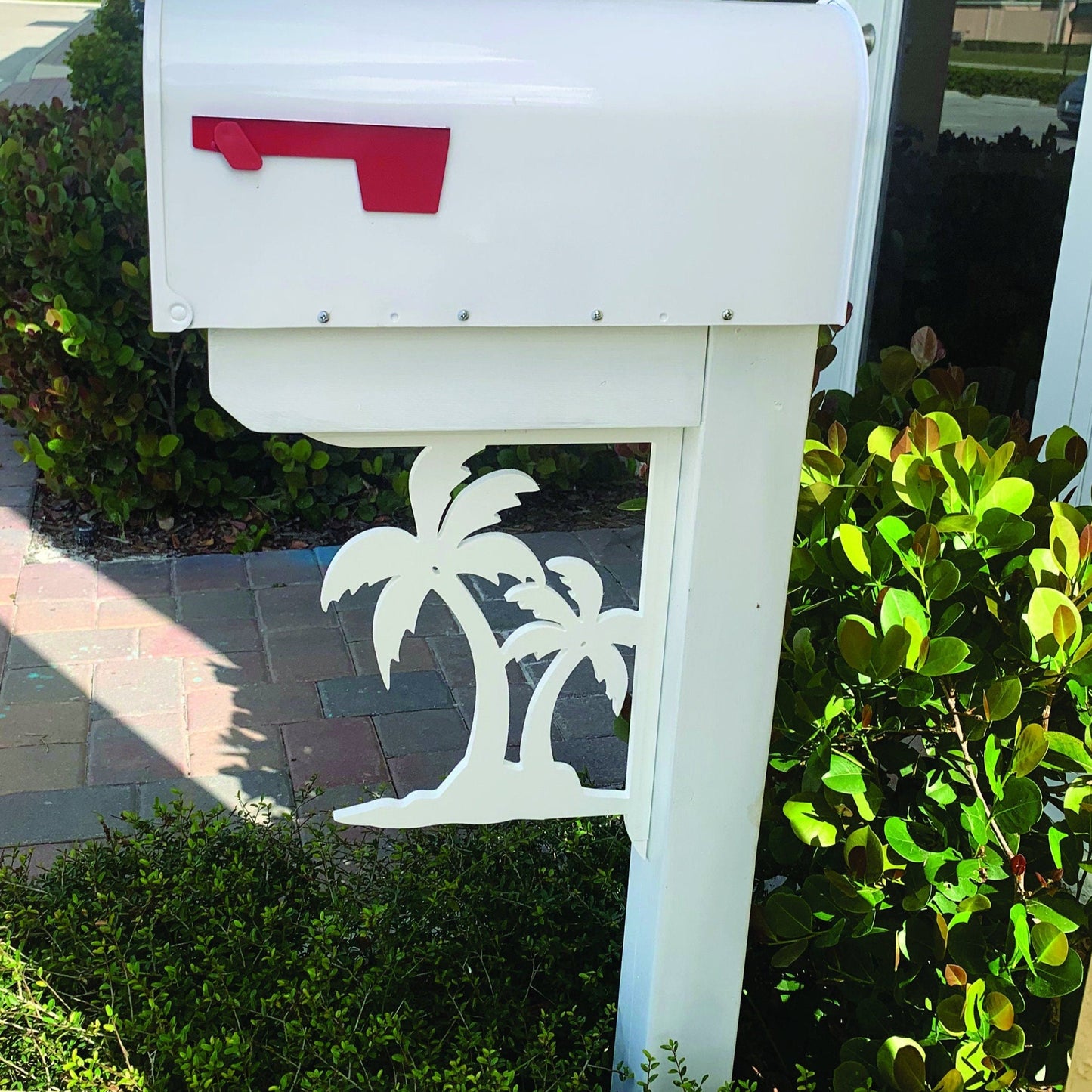 Mailbox Bracket - Palm Tree Double Medium 12x16 inch, Custom Mailbox, Coastal, Tropical, Bracket, Outdoor Decor, Mailbox & Post Not Included