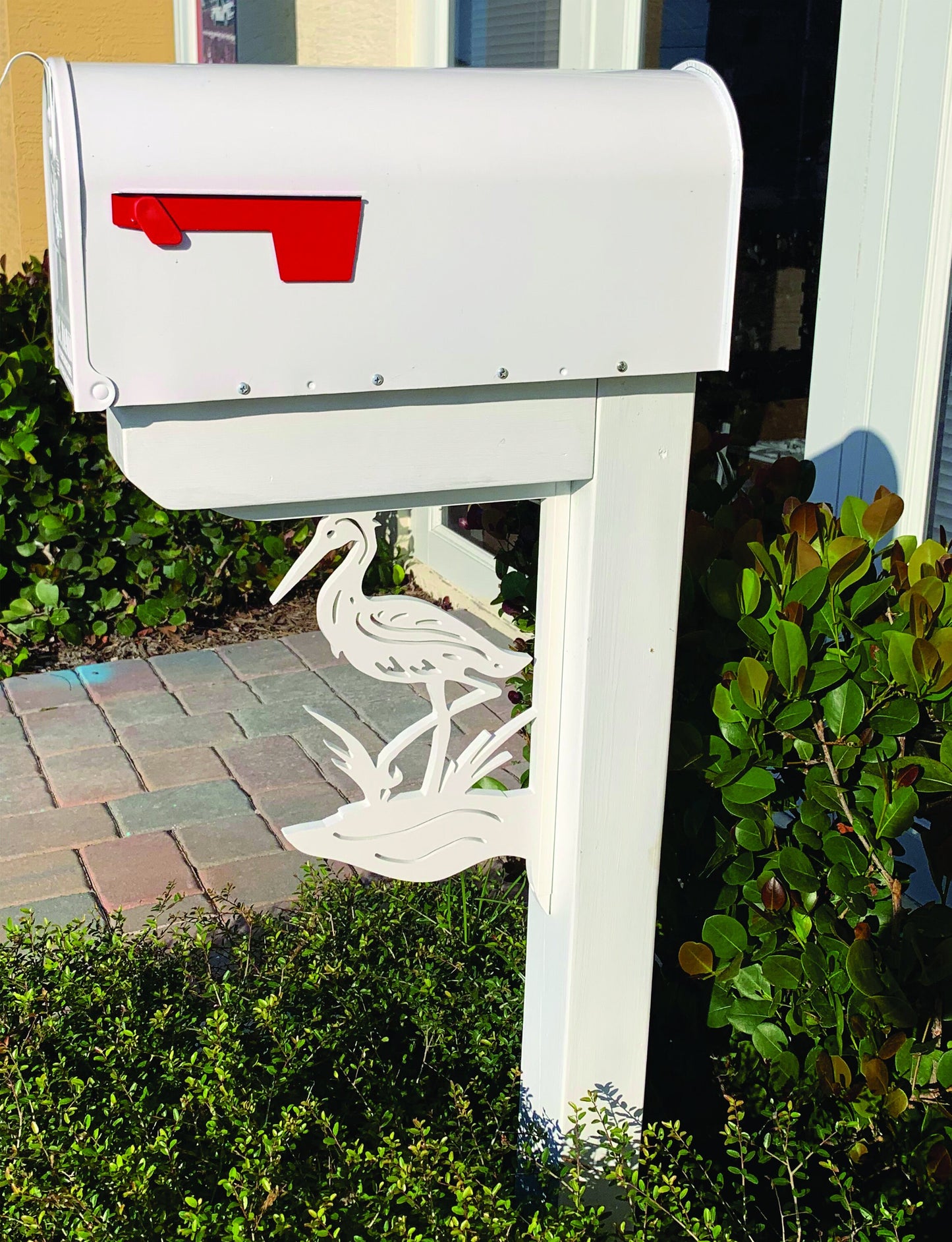 Mailbox Bracket - Heron Medium 12x16 inch, Custom Mailbox, Coastal, Tropical, Bracket, Outdoor Decor, Mailbox & Post Not Included