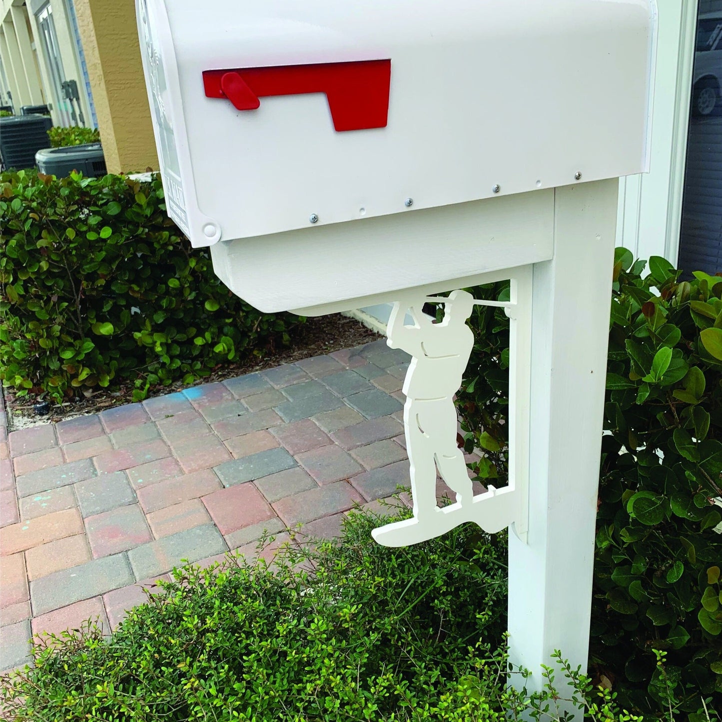Mailbox Bracket - Golfer Medium 12x16 inch, Custom Mailbox, Coastal, Tropical, Bracket, Outdoor Decor, Mailbox & Post Not Included