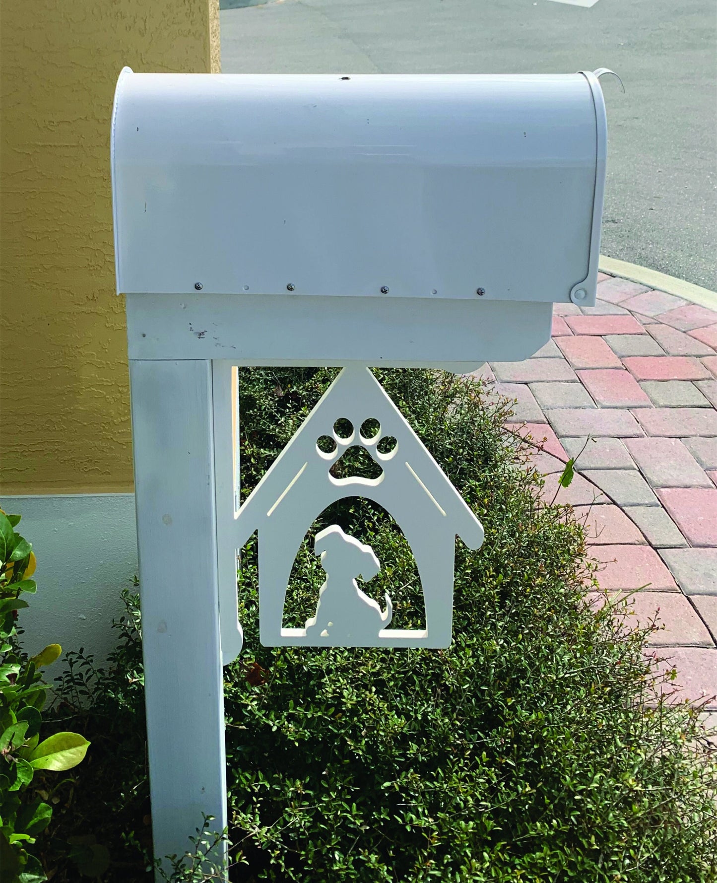 Mailbox Bracket - Puppy In Doghouse Medium 12x16 inch, Custom Mailbox, Tropical, Bracket, Outdoor Decor, Mailbox & Post Not Included