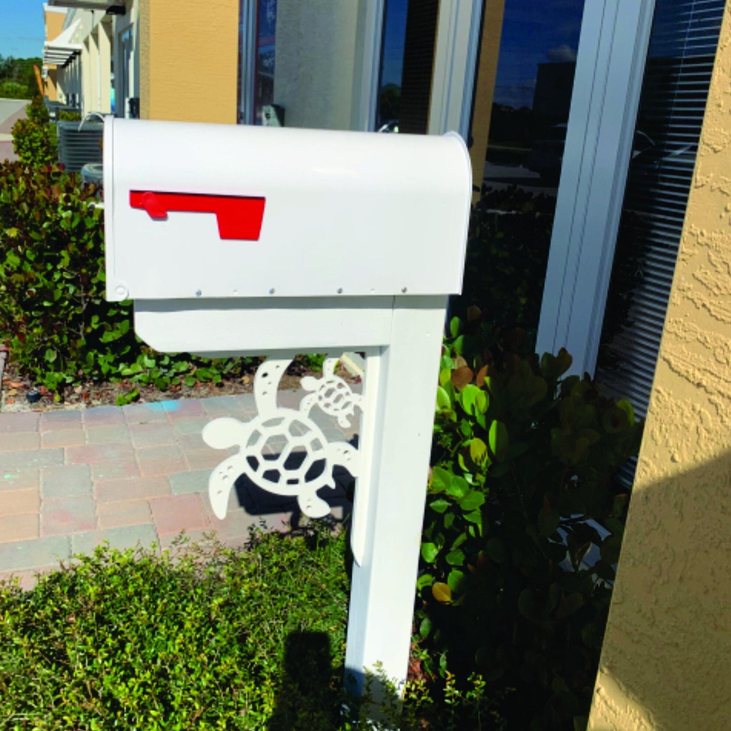Mailbox Bracket - Turtle & Baby Medium 12x16 inch, Custom Mailbox, Coastal, Tropical, Bracket, Outdoor Decor, Mailbox & Post Not Included