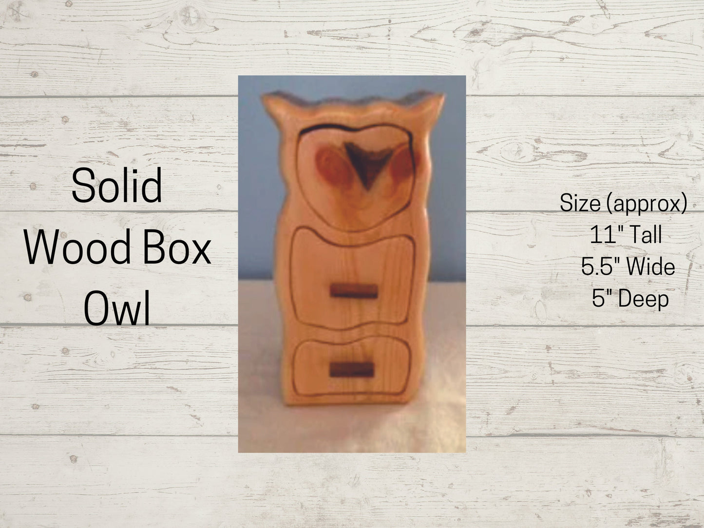 Solid Wood Box w/Drawers - Owl, Jewelry Box, Handcrafted, Custom Box, Personalized Box, Handmade, Box, Home Decor, Engraved, Stash Box