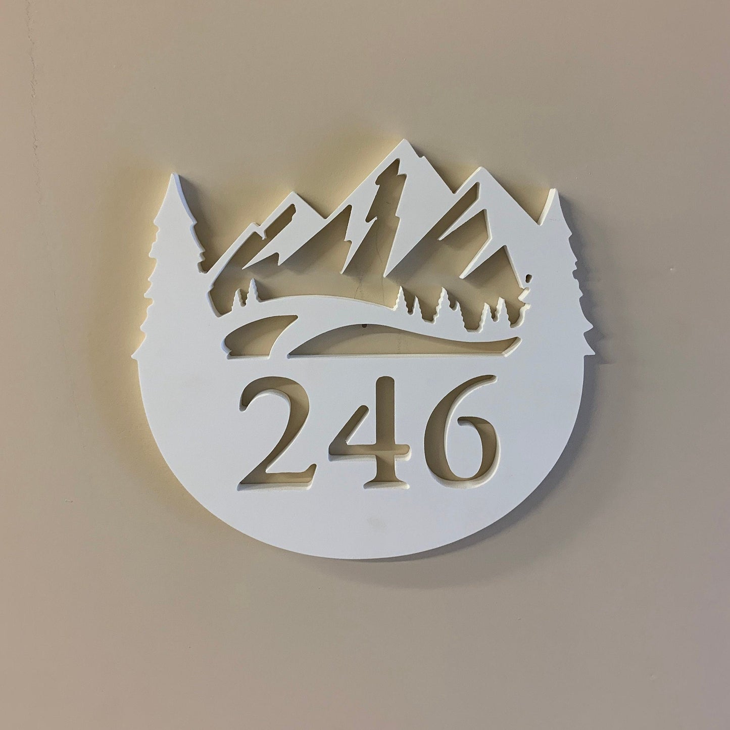 House Number Plaque - Mountain Range, Address Plaque, Custom, Personalized, Housewarming Gift, Outdoor Decor, Ships Free To Mainland USA