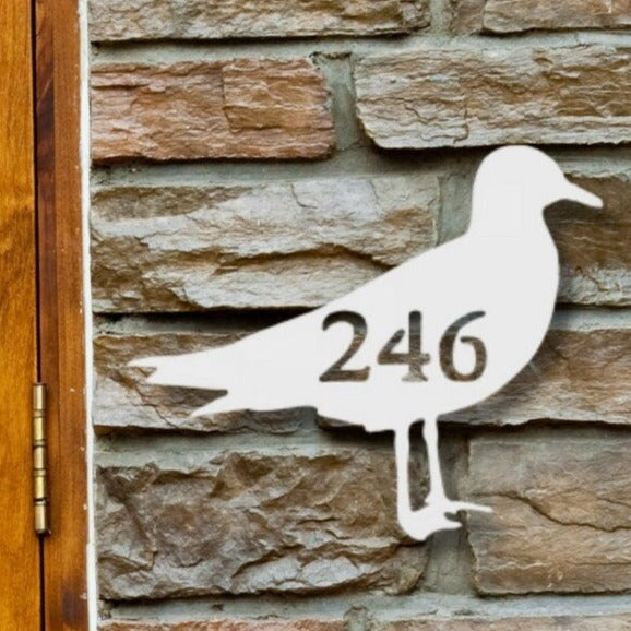House Number Plaque - Seagull, Address Plaque, Custom, Personalized, Housewarming Gift, Tropical, Outdoor Decor, Ships Free To Mainland USA