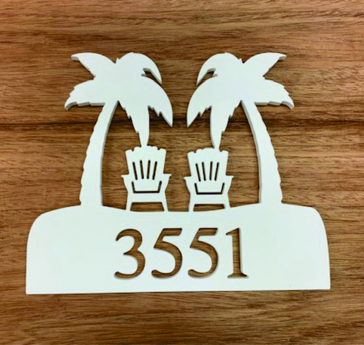 House Number Plaque - Palm Adirondaks, Address Plaque, Custom, Personalized, Housewarming Gift, Outdoor Decor, Ships Free To Mainland USA