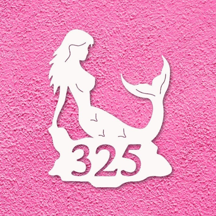 House Number Plaque - Mermaid Sexy, Address Plaque, Custom, Personalized, Housewarming Gift, Outdoor Decor, Ships Free To Mainland USA