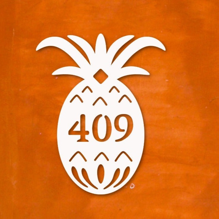 House Number Plaque - Pineapple Original, Address Plaque, Custom, Personalized, Housewarming Gift, Outdoor Decor, Ships Free To Mainland USA