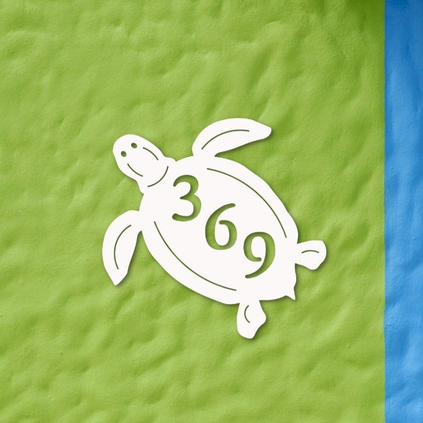 House Number Plaque - Turtle Original, Address Plaque, Custom, Personalized, Housewarming Gift, Outdoor Decor, Ships Free To Mainland USA