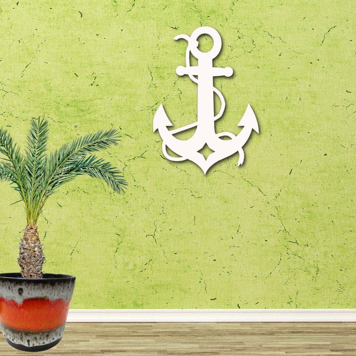 Wall Art, Anchor with Rope, Tropical, Outdoor Decor, Housewarming Gift, Custom, Coastal, Nautical, PVC Wall Art, Long Lasting
