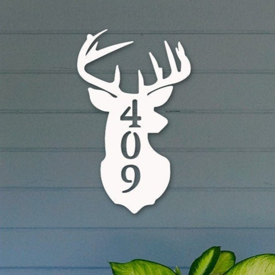 House Number Plaque - Deer, Address Plaque, Custom, Personalized, Housewarming Gift, Tropical, Outdoor Decor, Ships Free To Mainland USA