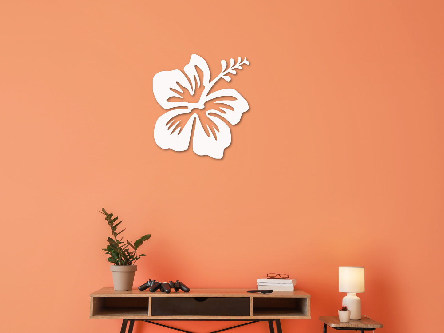 Wall Art, Hibiscus, Tropical, Outdoor Decor, Housewarming Gift, Nautical, Coastal, Custom, PVC Wall Art, Long Lasting