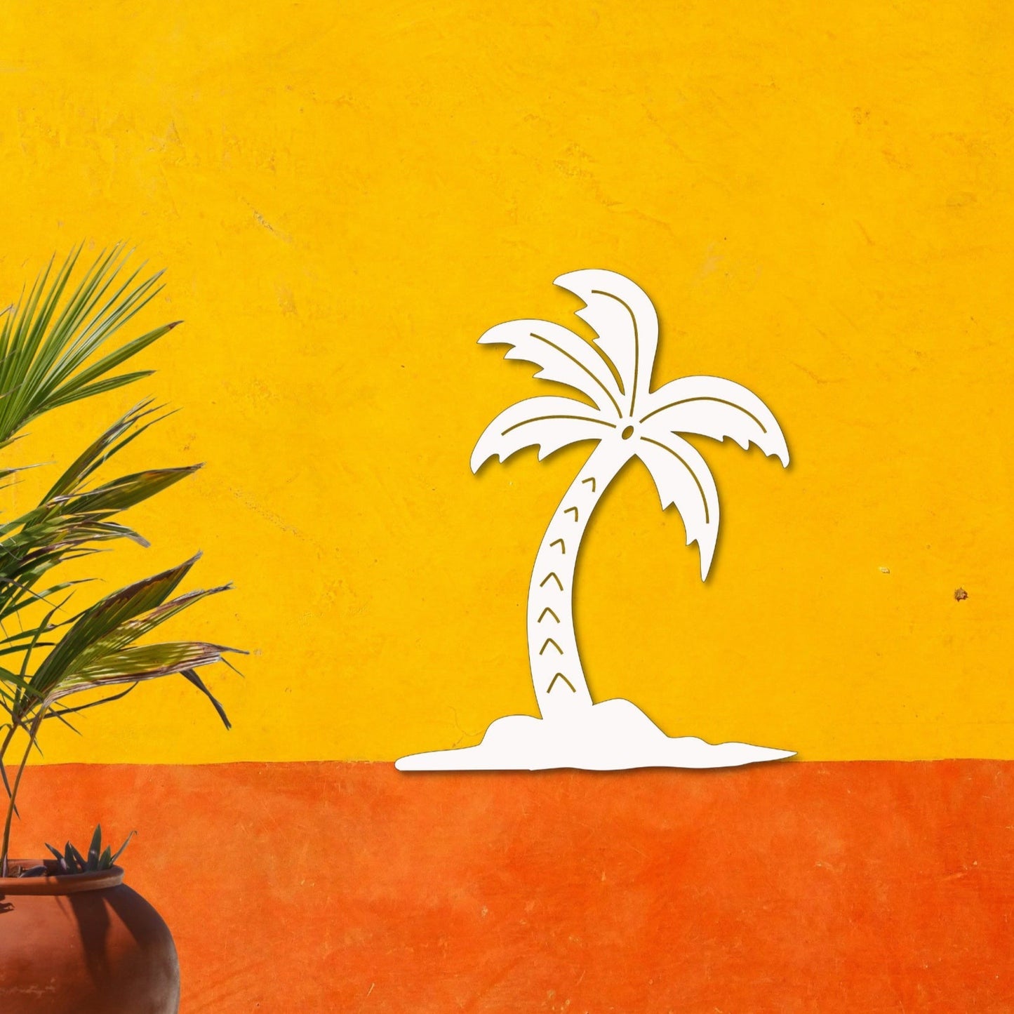 Wall Art, Palm Tree W/Island, Tropical, Outdoor Decor, Housewarming Gift, Custom, Coastal, Nautical, PVC Wall Art, Long Lasting