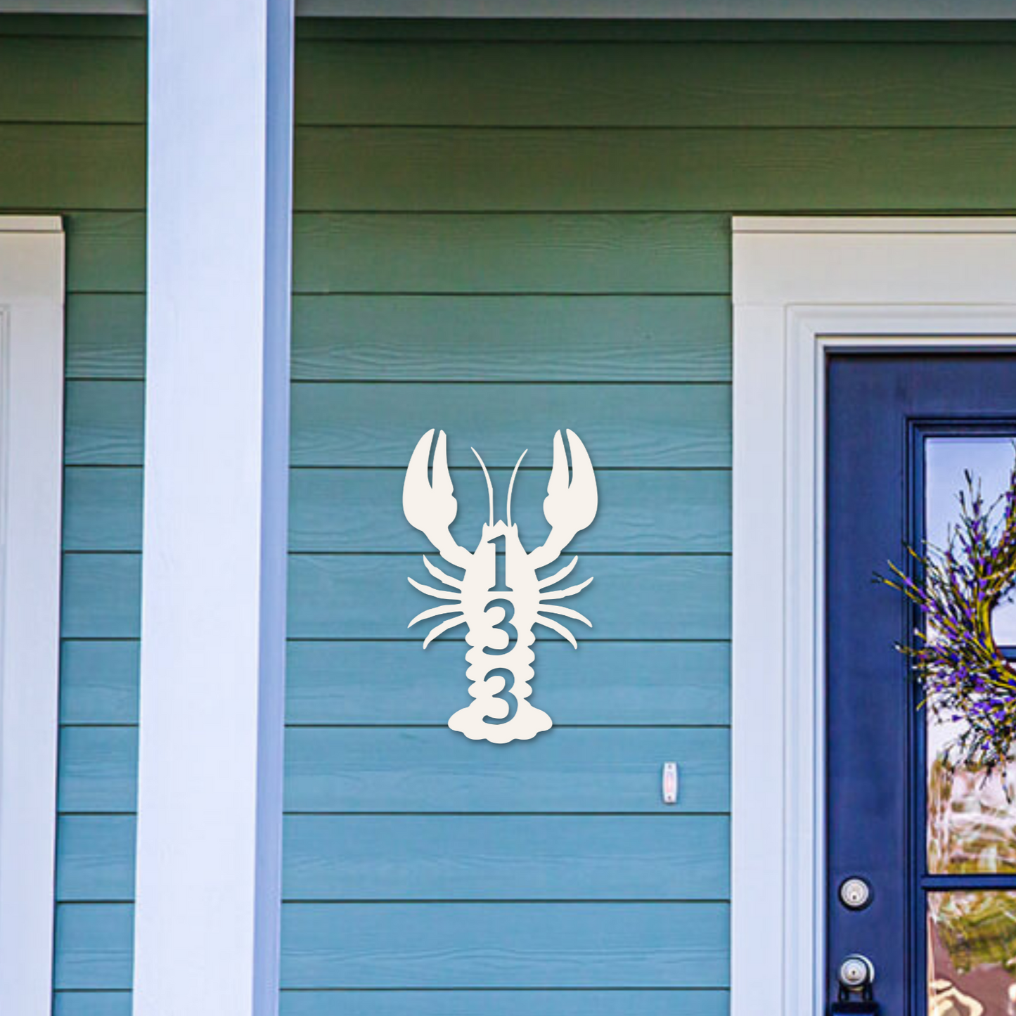 House Number Plaque - Lobster, Address Plaque, Custom, Personalized, Housewarming Gift, Tropical, Outdoor Decor, Ships Free To Mainland USA