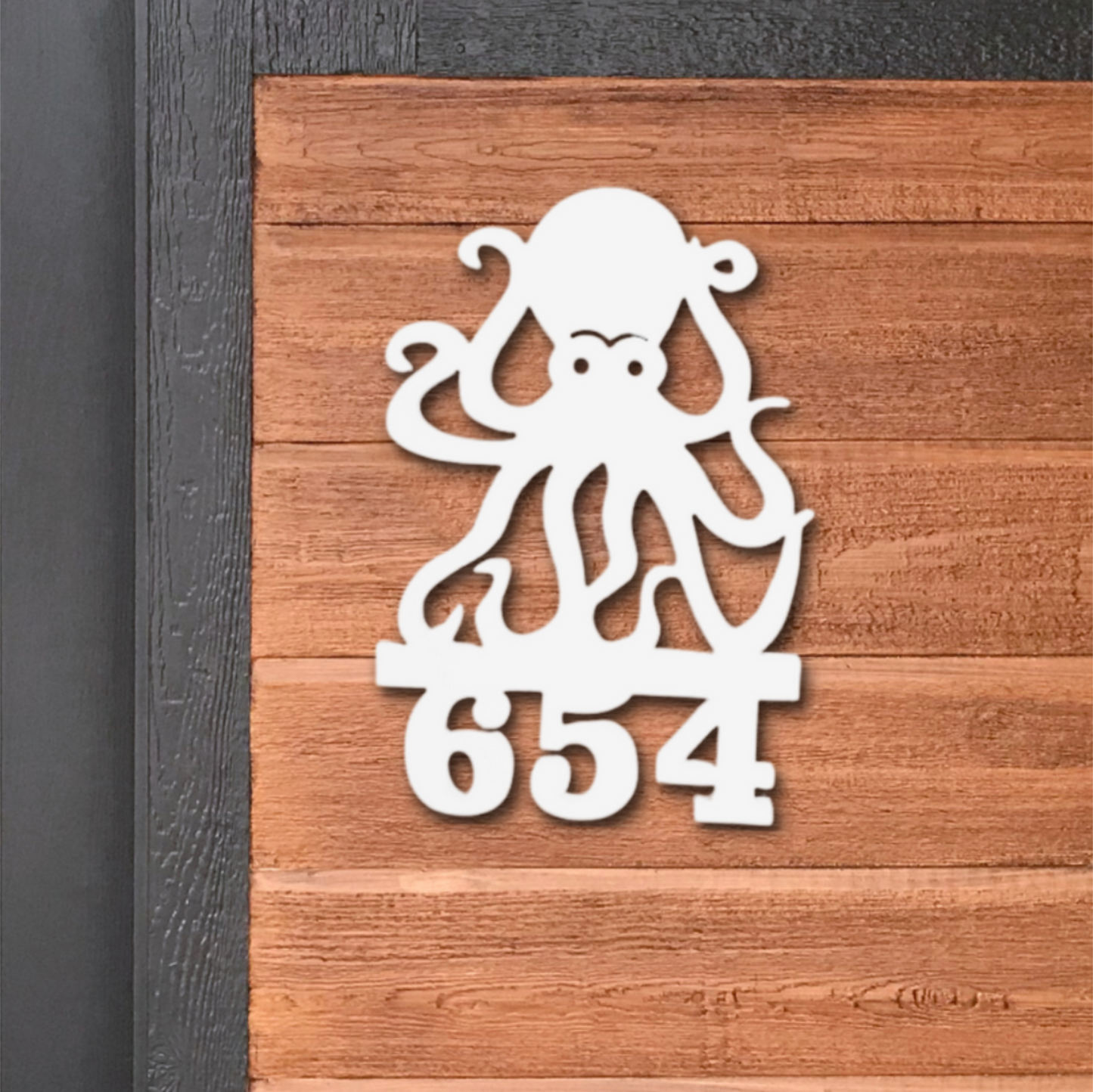 House Number Sign, Octopus, Address Plaque, Address Sign, Custom, Personalized Sign, Housewarming Gift, Coastal, Tropical, Outdoor