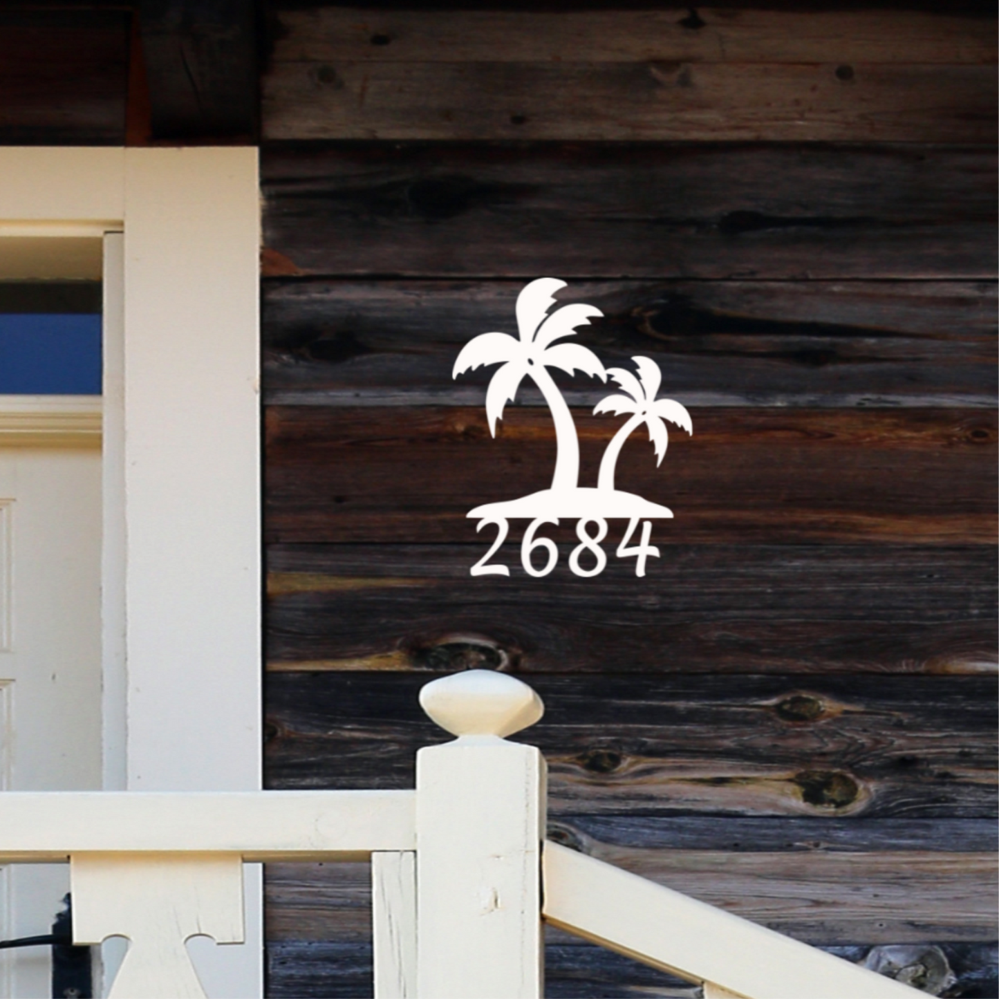 House Number Sign, Palm Trees, Address Plaque, Address Sign, Custom, Personalized Sign, Housewarming Gift, Coastal, Tropical, Outdoor Decor