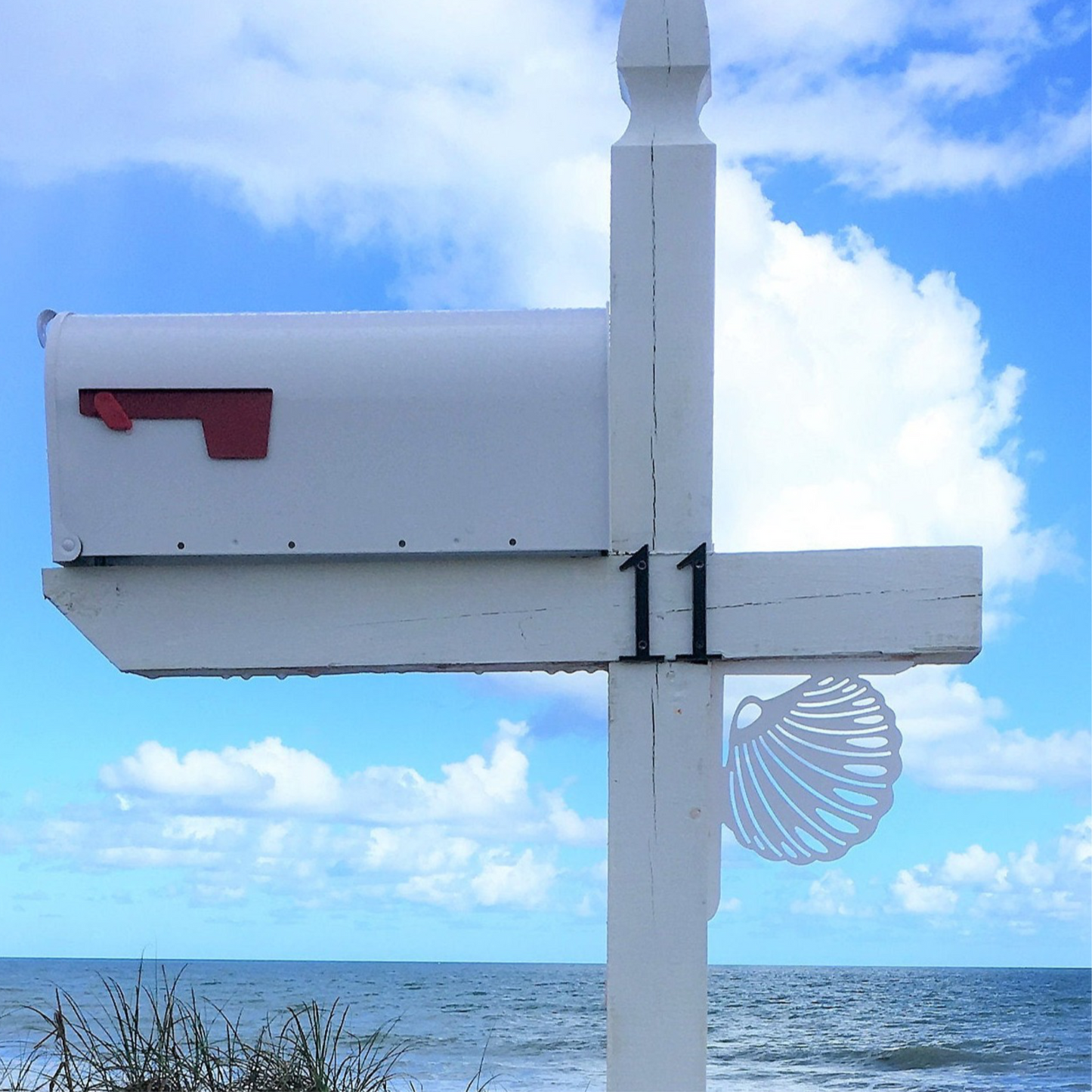 Mailbox Bracket - Seashell Small 7x9 inch, Custom Mailbox, Coastal, Tropical, Bracket, Outdoor Decor, Mailbox & Post Not Included